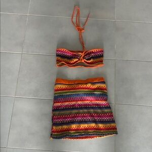 Colorful Striped Bikini Set